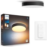 Philips Hue NEW White Ambiance Enrave Medium Smart Home Ceiling Light [Black] Works with Alexa, Google Assistant and Apple Homekit. For Livingroom, Bedroom and Indoor Lighting.