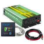 EDECOA Pure Sine Wave Power Inverter 1000W DC 12V to 240V AC Converter 2 USB Ports with Remote Controller