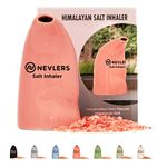 Nevlers Easy to Use Ceramic Salt Inhaler | Includes 150 Grams of Pure Himalayan Pink Salt - Pink Color | Asthma and Allergy Relief