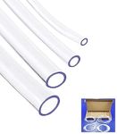 Clear Tubing Assortment, 2mm 3mm 4mm 5mm ID, 12 Meters Lengh In All, 1mm Thickness, Flexible Plastic Tube Hose Set For Home Repair Water Oil Transfer Aquarium, BPA Free and non-toxic