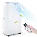 COSTWAY Portable Air Conditioner, 9000 BTU 3 in 1 Air Cooler with Fan & Dehumidifier, Quiet AC Unit Cools Rooms up to 350 sq.ft, Sleep Mode, 3 Fan Speeds, 24H Timer, Digital Display & Remote Control(9000BTU)