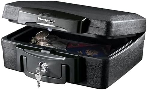 Master Lock Tresor Feuerfest und Wasserdicht mit Schlüssel, Dreifacher Schutz - Flug, Feuer und Flut, 4.9L, 15.6 x 36.2 x 33 cm