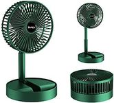 LIHUACHEN Portable Folding Fan, Rechargeable Standing Pedestal USB Fan, 3 Speeds, 2000mAh Battery Operated Fan for Home, Camping, Outdoor and Office, 6.5-Inch