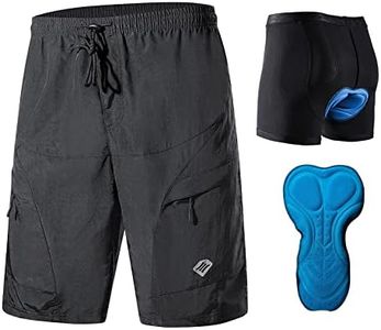 Santic Pantalon Corto Ciclismo Hombre Pantalon Bicicleta Hombre MTB Pantalones Ciclista Acolchado con Calzoncillos Ciclismo con Badana Negro EU L