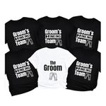 The Groom and Groom's Drinking Team T-Shirt | Groomsman Gift Funny Men's Night Tee Stag Do Honeymoon Husband to Be | Wedding Bachelor Party