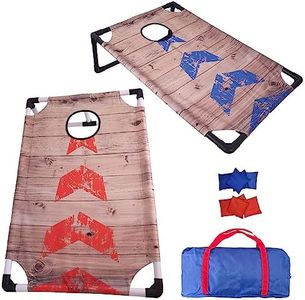 Portable Collapsible Cornhole Set with 2 Cornhole Boards, 8 Cornhole Bean Bags and Carrying Case, Camping Games Indoor Outdoor Yard Toss Game 3' x 2'