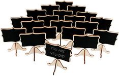 20 Pcs Wood Mini Chalkboard Signs with Support Easels, Place Cards, Small Rectangle Chalkboards Blackboard for Weddings, Birthday Parties, Table Numbers, Message Board Signs and Event Decorations