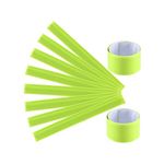 NUOBESTY 12pcs Snap Bracelets Reflective Armbands Slap Bands Wrap Night Running Reflective Ankle Slap Bands Wrist Strap Pant Cuff Bracelet for Walking Hiking Jogging