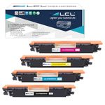 LCL Remanufactured for HP 126A CE310A CE311A CE312A CE313A CF341A (4-Pack,KCMY) Toner Cartridge for HP Laserjet Pro CP1020 CP1025 CP1025nw/LaserJet 100 Color MFP M175 M175nw M175a M175n M175w