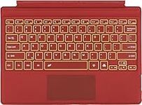 Type Cover for Microsoft Surface Pro Generation 7+ 7 6 5 4 3 Portable Slim Wireless Keyboard with Touchpad Tablet Keyboard (Poppy Red, Backlit)