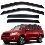 Lightronic WV94608 Outside-Mount Side Window Visor Deflector Rain Guard, Dark Smoke, 4-Pieces Set, Fits 2006-2012 Toyota Rav4