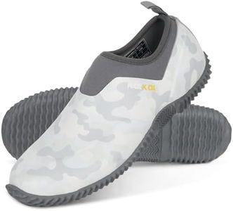 Kalkal Unisex Waterproof Garden Shoes, Men's Garden Boots,Women's Rain Shoes, Neoprene Rubber Footwear for Camping, Lawn Care, Gardening, Car Wash and Yard Work(Size 6-14) Camo Grey