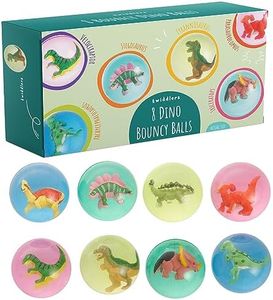 THE TWIDDLERS 8 Jouets Dinosaure Balle Rebondissante, 4.2cm/42mm - 4 Couleurs - Anniversaires Enfants Dino, Cadeaux Invités, Pochette Surprise, Sacs Cadeaux, Piñata