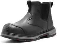 NORTIV 8 Slip-on Steel Toe Work Boots for Men Waterproof Safety Construction Boots,Size 11,BLACK,SNIC2423M