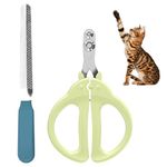 Qpets® Cat Nail Clipper, Upgrade Cat Nail Cutter, Dual Hole Pet Nail Nail Cutter for Cat, Stainless Steel Nail Trimmer with Nail File Pet Grooming Tools