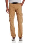 Wrangler Authentics Men's Premium Relaxed Fit Straight Leg Cargo casual pants, Acorn Twill, 42W 30L UK