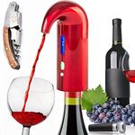 Electric Wine Aerator Pourer, Wine Bottle Opener Best Sellers With Wine Accessories 2020 Premium Wine Decanter Spout Perfect for Wine Lovers, Gift Idea, No leaking, wine preserver - RED