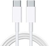 USB C to USB C Cable, 6.6ft USB C Charger Cable for macbook charger cable for MacBook Pro,MacBook Air,for iPad Pro 2020/2018,Samsung Galaxy S21/S20 Ultra, Pixel 5/4/3/2/XL - White