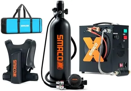 SMACO S700 Mini Scuba Tank 1.9L Portable Scuba Diving Tank Reusable Pony Bottle up to 30 Minutes Dive Time Backup Snorkel Air Tank Kit Diving Oxygen Cylinder for Underwater Exploration Rescue