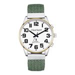 Hearkent British English Talking Watch with Large Numbers Self-Setting for Visually impaired, Blind or Elder People, Men Size (Nylon Green)