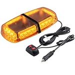 PROZOR Flashing Beacon Light 24LEDs 24W Amber Strobe Lights with Magnetic Base and 5m/16.4ft Cable 7 Modes Recovery Lights Car Emergency Light IP65 Waterproof for 12V Tractors Cars Truck SUV