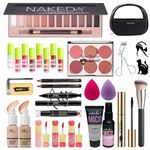 All in One Full Makeup Kit for Women, Makeup Set for Women&Beginner,Eyeshadow, Foundation, Lipsticks, Eyeliner, Mascara, Brow Soap Make Up Gift Set for Women Teen Makeup Kit For Girl (A2-02UK)