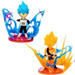 Mallexo DBZ Action Figures Set 2PCs Dragn Bal Z Toys for Kids Animee Toy Set of Size 10CM for Car Dashboard, Decoration, Cake, Office Desk & Study Table Multicolor (S9)