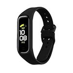 kwmobile Strap Compatible with Samsung Galaxy Fit 2 Strap - Replacement Silicone Watch Band - Black