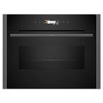 NEFF N70 C24MR21G0B Built In Compact Electric Single Oven with Microwave Function - Graphite