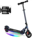 Caroma Electric Scooter for Kids Ages 8-12, 150W Foldable Kids Electric Scooter, Max 7 Miles & 10 Mph, LED Display, Colorful Lights, Adjustable Height, Lightweight Electric Scooter for Kids Teens