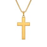VEXXS Cross Necklace for Men Women,18K Gold Plated Mosaic Cross Pendant Necklace with 2.5mm Box Chain, 316L Stainless Steel Gold Chain, Durable No Color Fading Mens Gold Necklace,Mens Jewelry Gift