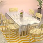 Kuber Industries 90x60 Transparent Table Cloth for Dining|Dining Table Cover for 6 Seater|Indoor Outdoor Table Protector (Transparent)