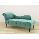 Wood Art India | Velvet Luxury Button Tuffted Chaise Lounge Couch for Your Loving Space Living Room, Office, Bedroom (SEA Green)