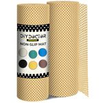 DIY Doctor - 2x Anti Slip Rug Underlay - 190 x 30cm Roll Non Slip Rug Underlay - Non Slip Rug Gripper - Carpet Grippers & Rug Grippers for Laminate Floors - Shelf Drawer Liner - Caramel