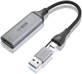 ELUTENG Video Capture Card, 4K HDMI to 1080P USB-A/USB-C Video Recording Card for Gaming, Video Streaming, Conference & TV Recording, Compatible with Windows, Linux, Android