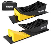 PR1ME Camper Leveler, 2 Pack RV Leveling Blocks, HDPE Curved Levelers,Include 2 Curved Levelers, 2 Chocks, 2 Anti-Slip Mats and Carrying Bag