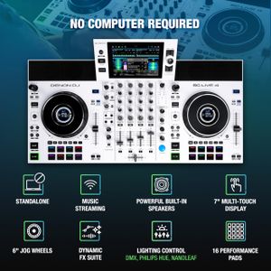 Denon DJ SC LIVE 4 White DJ Controller – 4-Deck Performance