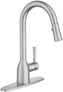 Moen Adler Spot Resist Stainless One-Handle High Arc Pulldown Kitchen Faucet with Power Clean, 87233SRS