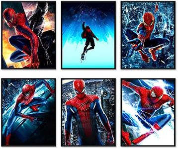 Spider Poster - Themed Art Paintings Set of 6 8" X 10" Frameless Posters Canvas Art Posters Cartoon Posters Kids Boys Birthday Gifts Playroom Decor Art Prints Art Wall Decor Posters Home Decor