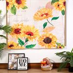 WEWAYSMILE Sunflower Tapestry Yellow Tapestry Fresh Art Wall Tapestry Vibrant Natural Home Aesthetic Tapestry for Bedroom Aesthetic, Living Room, Dorm 59.1''x51.2''(yellow sunflower)