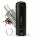 VAMBRIZO Portable Kettle, Mini Electric Kettle for Travel, Small Kettle with 212°F Boiling & USB Warm Keep, 12H Constant Temp, Dual Power (AC/DC), Ideal for Home Office Travel Black OSY818B01