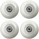 TOCBEUU Skateboard Wheels, 60mm 95A Urethane with Bearings, Set of 4 (White)