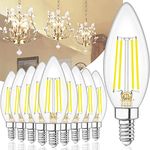 10 Pack Dimmable Type B Candelabra Light Bulbs, 4W 4000K Natural Daylight E12 Led Bulb, winshine Candelabra Led Light Bulbs 60 Watt Equivalent, Small Base Chandelier Candle Fan Light Bulbs, B11, 600LM