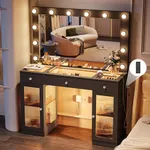 IFSEB Vanity Desk with Large Mirror
