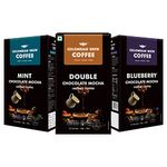 Colombian Brew Instant Coffee Powder Double Chocolate Mocha 50g, Mint Chocolate Mocha 50g, Blueberry Chocolate Mocha 50g, (Gift Pack Box) Buy 2 Get 1 Free