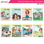 Jolly Kids Good & Happy Living The Social Way Short Stories Books (Set of 8)| Kids Learning Social Activity| Ages 2-7 Years