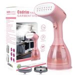 Cadrim Clothes Steamer, Handheld Garment Steamer 1500W 280ml Travel Steam Vertical Strong Steam Iron Auto Cut-Off Powerful For Home, Office & Travel (Pink)