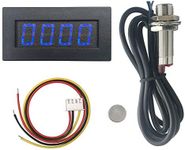 DIGITEN 4 Digital LED Tachometer RPM Speed Meter+Hall Proximity Switch Sensor NPN Blue