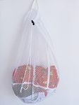 Small Commercial Mesh Laundry Bags with Handle and Drawstring for Dormitory, Travelling, College,Apartment, Camping, RV, Machine Washable, Over Door Hanging Mesh Bag,20×17inc