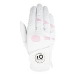 FINGER TEN New Women Ladies All Weather Cabretta Leather Grip Golf Glove with Magnetic Ball Marker 1 Pack Worn on Right Hand for Left Handed Golfer Rh Value Pack (Medium, Right)